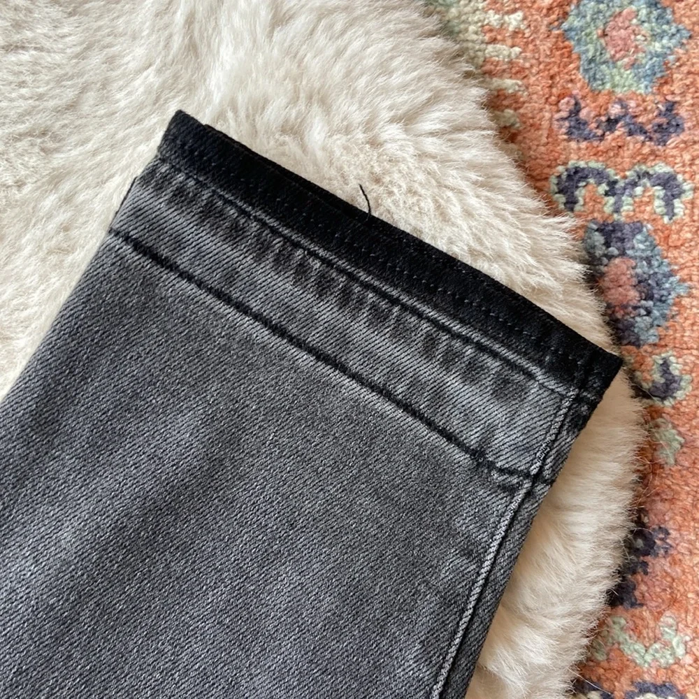 Hollister patchwork skinny jean grey black blue denim ultra high rise 25 x 29 - Picture 5 of 13